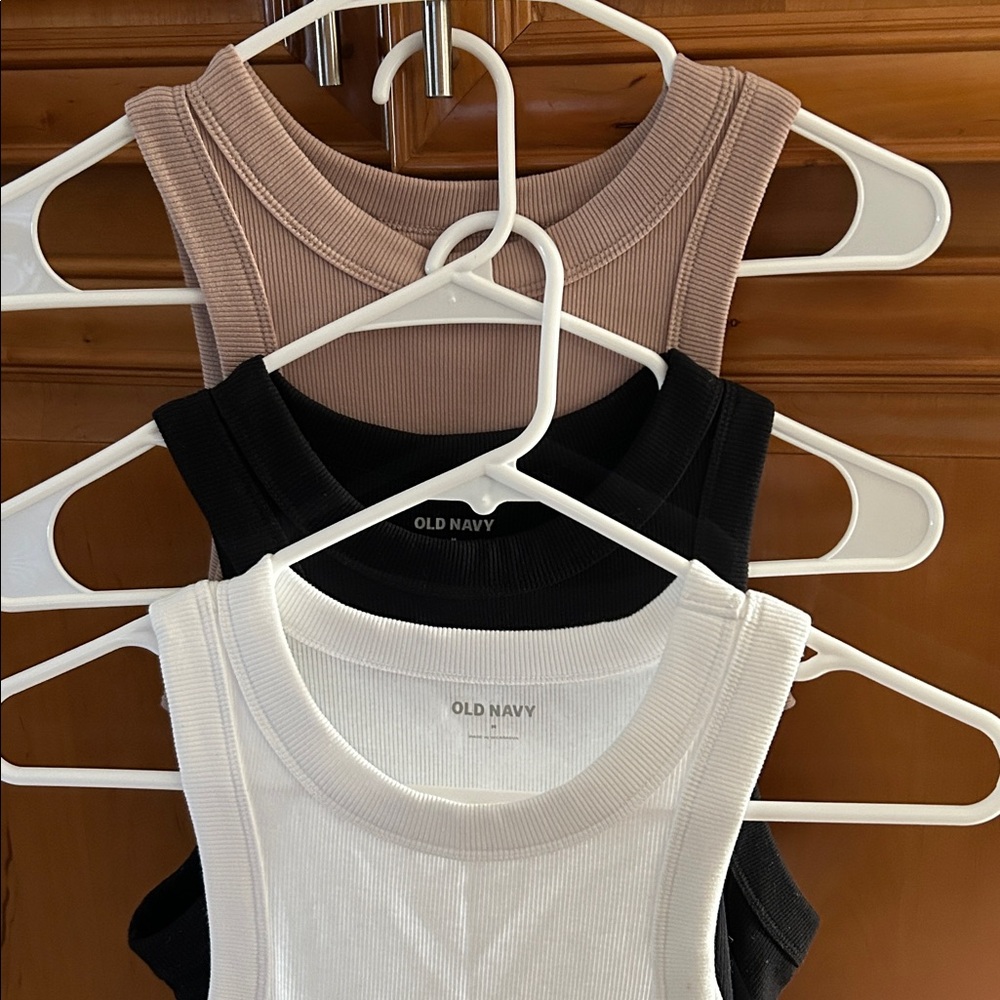 3 Old Navy Sleeveless High Neck Full Length Tank Tops Size Medium